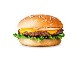 Liten hamburgare med ost