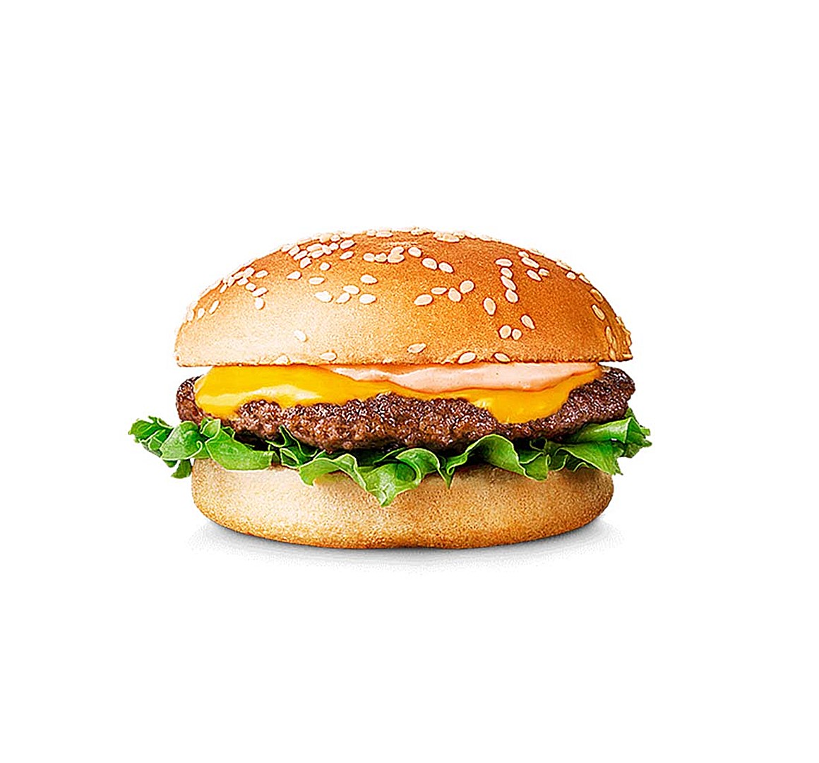 Liten hamburgare med ost